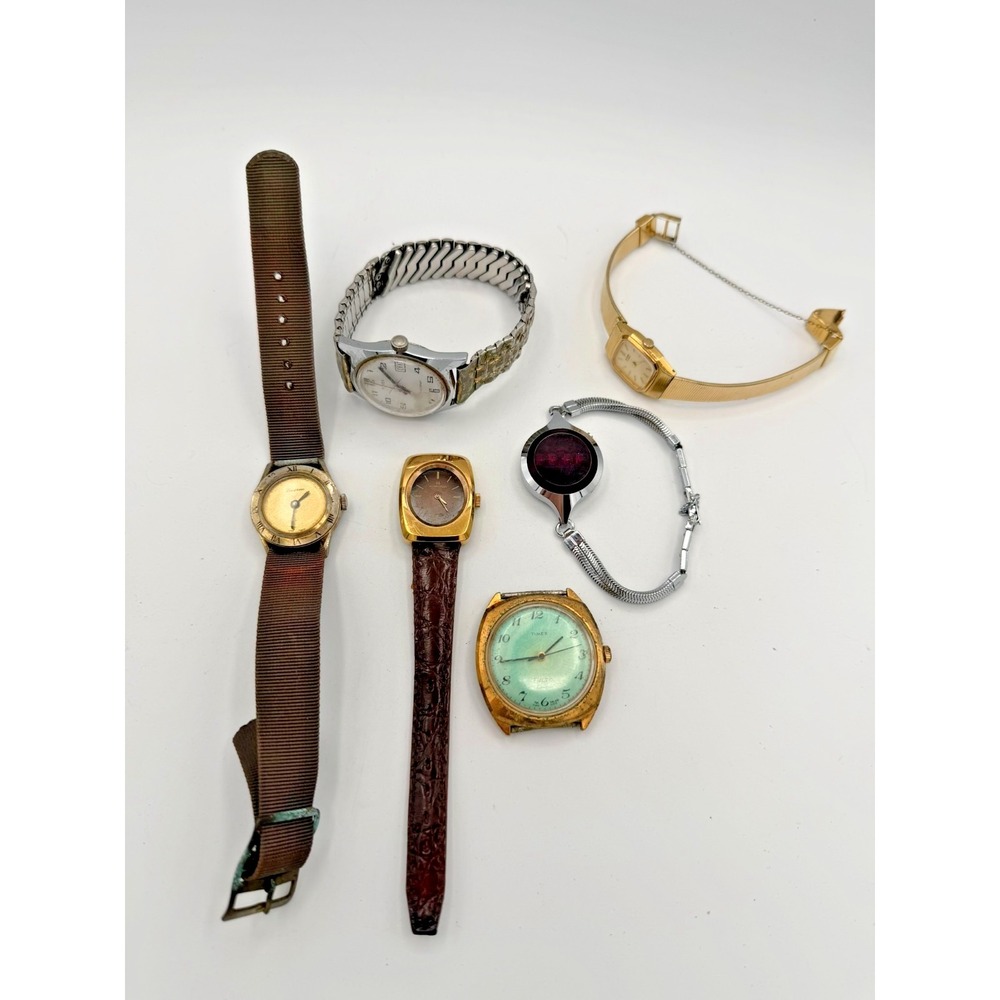 Vintage Watch Lot Hamilton Seiko Timex Lucerne Parts Repair As-Is Wristwatch Mix
